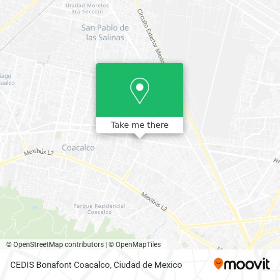 Mapa de CEDIS Bonafont Coacalco