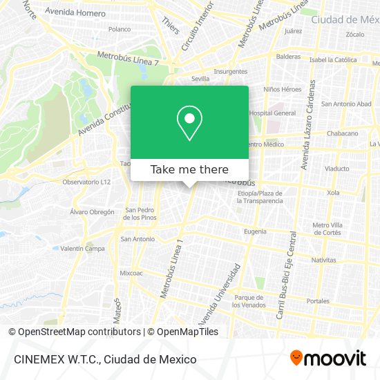 Mapa de CINEMEX W.T.C.