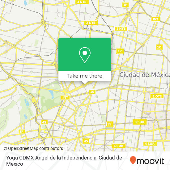 Yoga CDMX Angel de la Independencia map