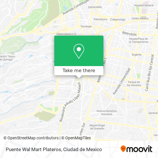 Puente Wal Mart Plateros map