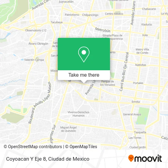 Coyoacan Y Eje 8 map
