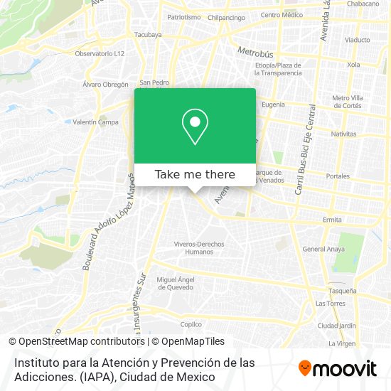 Instituto para la Atención y Prevención de las Adicciones. (IAPA) map