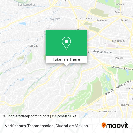 Mapa de Verificentro Tecamachalco