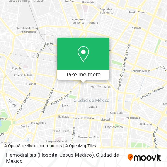 Hemodialisis (Hospital Jesus Medico) map