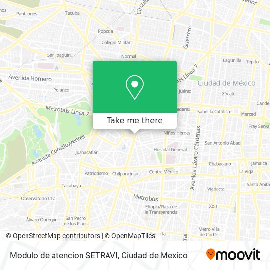 Modulo de atencion SETRAVI map