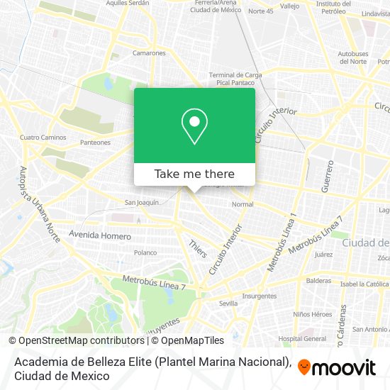Mapa de Academia de Belleza Elite (Plantel Marina Nacional)