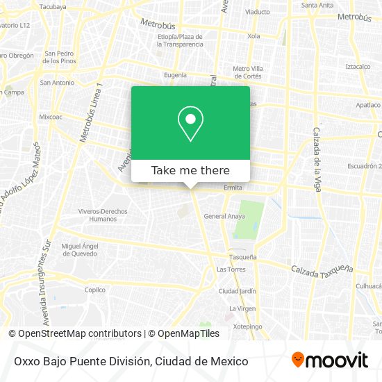 Oxxo Bajo Puente División map