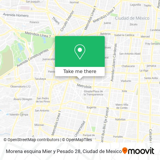 Mapa de Morena esquina Mier y Pesado 28