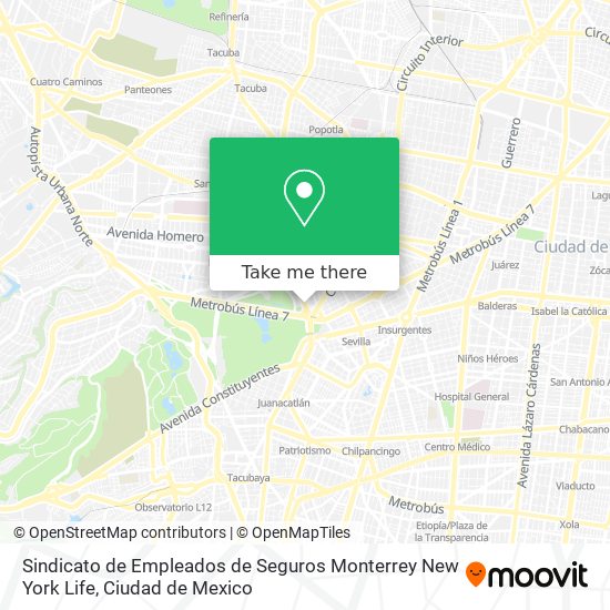 Mapa de Sindicato de Empleados de Seguros Monterrey New York Life