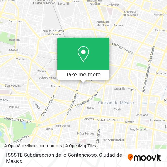 Mapa de ISSSTE Subdireccion de lo Contencioso