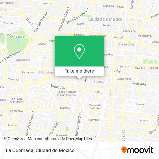 Mapa de La Quemada