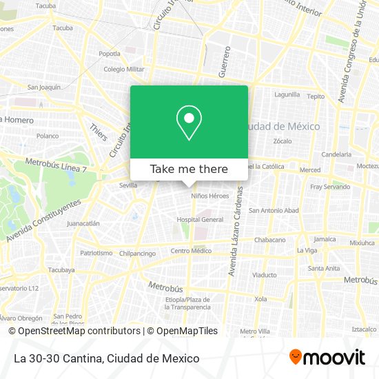 Mapa de La 30-30 Cantina