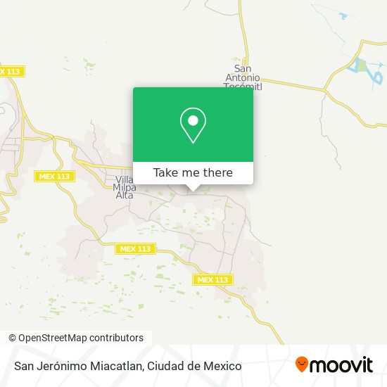 San Jerónimo Miacatlan map