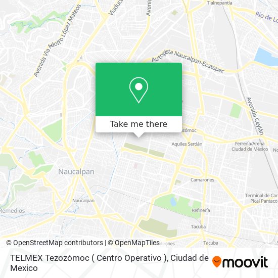 Mapa de TELMEX Tezozómoc ( Centro Operativo )