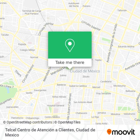 Telcel Centro de Atención a Clientes map