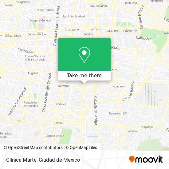 Mapa de Clínica Marte