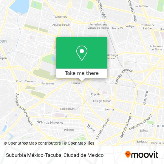 Suburbia México-Tacuba map