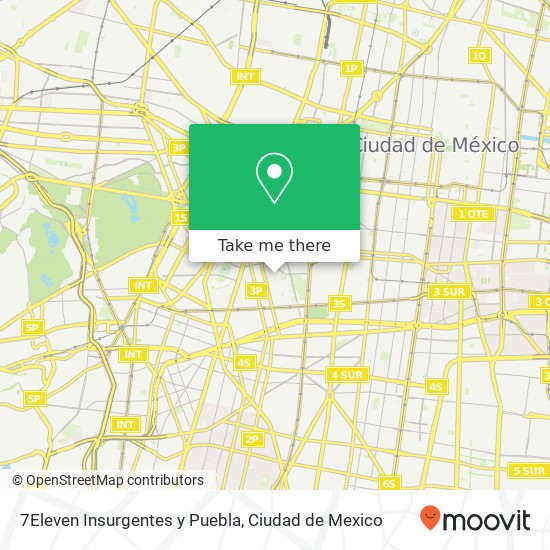 7Eleven Insurgentes y Puebla map