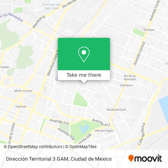 Dirección Territorial 3 GAM map