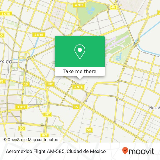 Aeromexico Flight AM-585 map