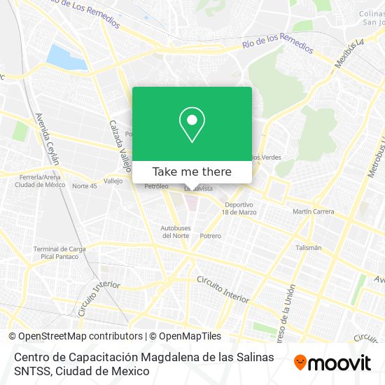 Centro de Capacitación Magdalena de las Salinas SNTSS map