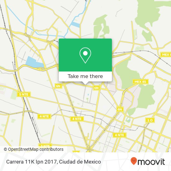 Carrera 11K Ipn 2017 map