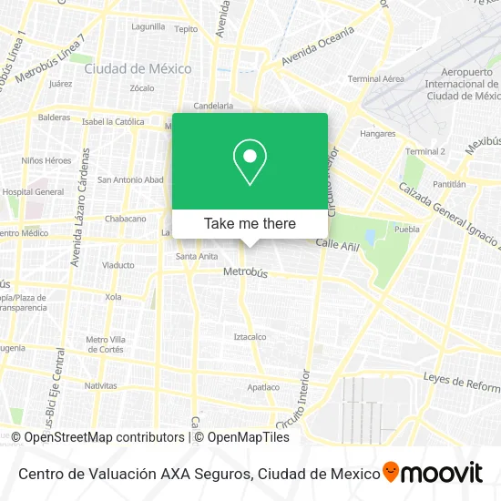 Mapa de Centro de Valuación AXA Seguros