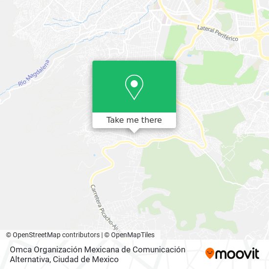 Mapa de Omca Organización Mexicana de Comunicación Alternativa