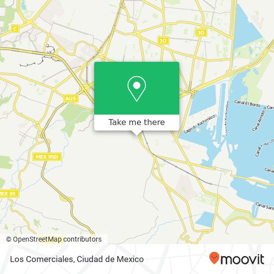 Mapa de Los Comerciales, La Joya Pueblo San Juan Tepepan 16020 Xochimilco, Distrito Federal