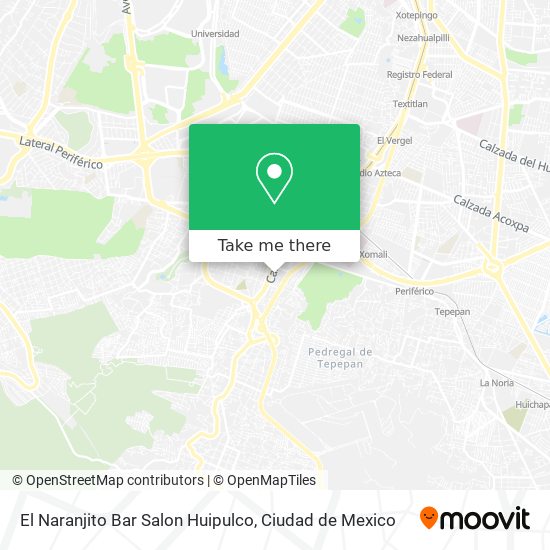 Mapa de El Naranjito Bar Salon Huipulco