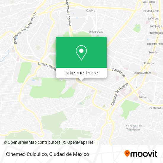 Mapa de Cinemex-Cuicuilco