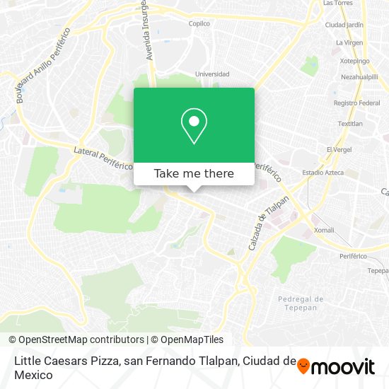 Little Caesars Pizza, san Fernando Tlalpan map