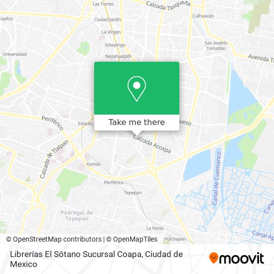 Librerías El Sótano Sucursal Coapa map