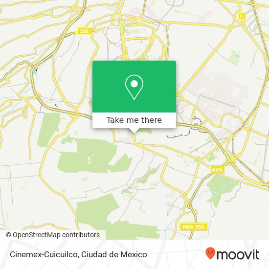 Mapa de Cinemex-Cuicuilco