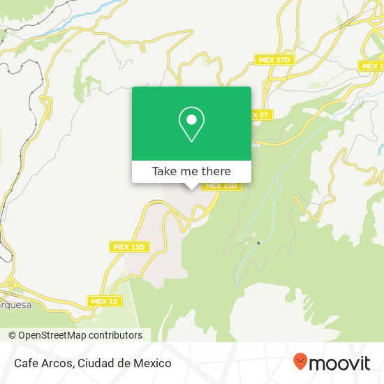 Cafe Arcos, Avenida Monte de las Cruces Cruz Blanca 05700 Cuajimalpa de Morelos, Distrito Federal map