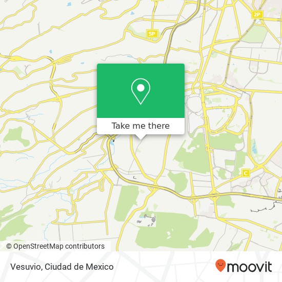 Vesuvio, Avenida de las Fuentes 425 Jardines del Pedregal 01900 Álvaro Obregón, Distrito Federal map