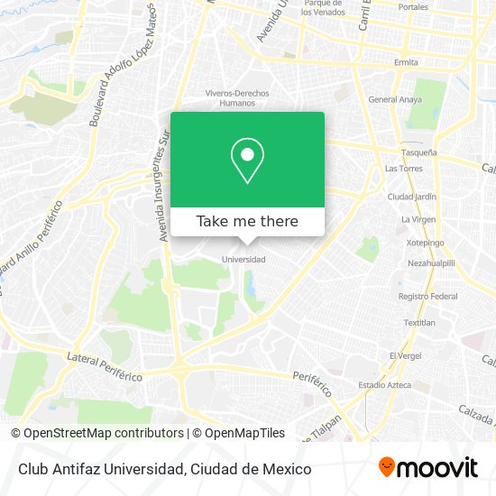 Club Antifaz Universidad map