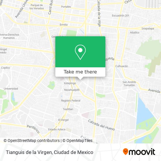 Tianguis de la Virgen map