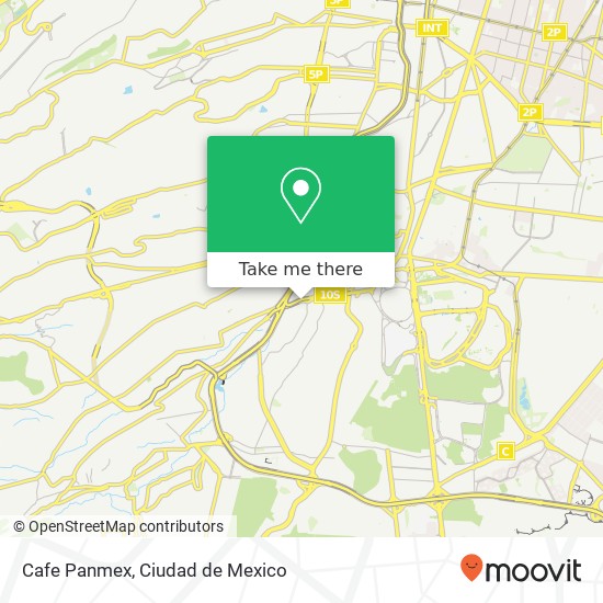 Cafe Panmex, Eje 10 Sur 530 Jardines del Pedregal 01900 Álvaro Obregón, Distrito Federal map