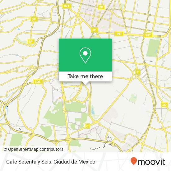 Mapa de Cafe Setenta y Seis, Alfonso Pruneda Copilco El Alto 04360 Coyoacán, Distrito Federal