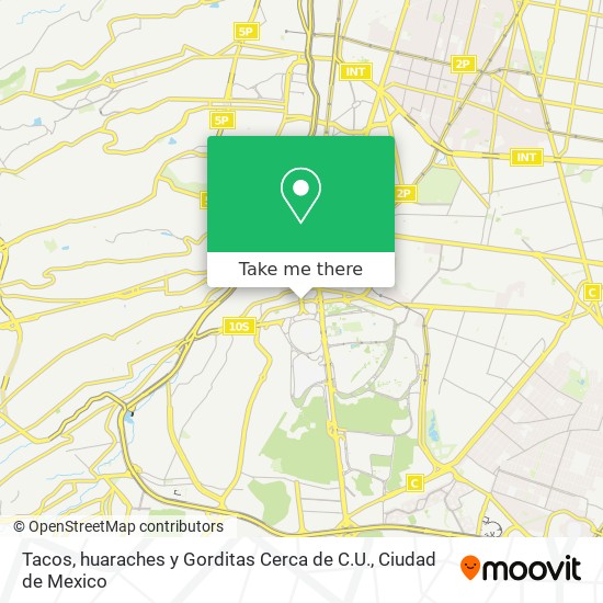 Tacos, huaraches y Gorditas Cerca de C.U. map