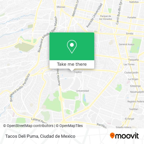 Mapa de Tacos Deli Puma