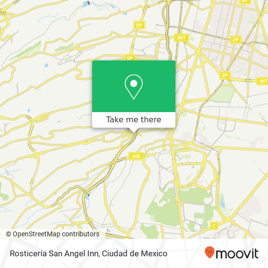 Rosticería San Angel Inn, Avenida Toluca Progreso 01080 Álvaro Obregón, Distrito Federal map