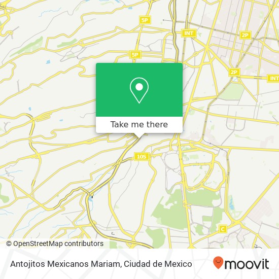 Mapa de Antojitos Mexicanos Mariam, Avenida México Progreso 01080 Álvaro Obregón, Distrito Federal