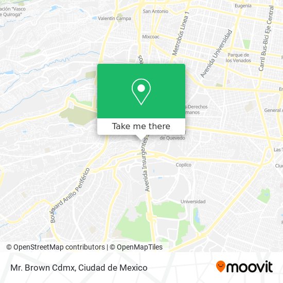 Mr. Brown Cdmx map