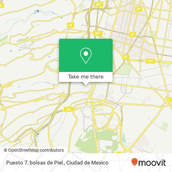 Mapa de Puesto 7, bolsas de Piel., Calle Benito Juárez San Ángel 01000 Álvaro Obregón, Ciudad de México