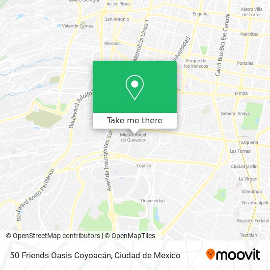 50 Friends Oasis Coyoacán map