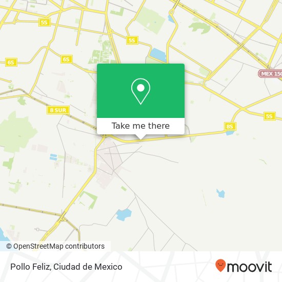 Mapa de Pollo Feliz, Hidalgo Las Peñas 09750 Iztapalapa, Distrito Federal