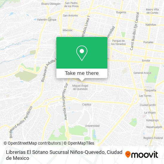 Librerías El Sótano Sucursal Niños-Quevedo map