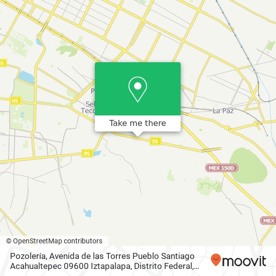 Pozolería, Avenida de las Torres Pueblo Santiago Acahualtepec 09600 Iztapalapa, Distrito Federal map